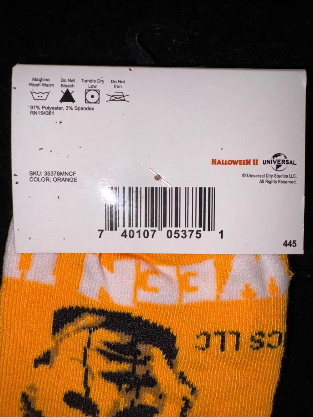 Orange Halloween II Men's Crew Socks Men’s Shoe 6 - 12